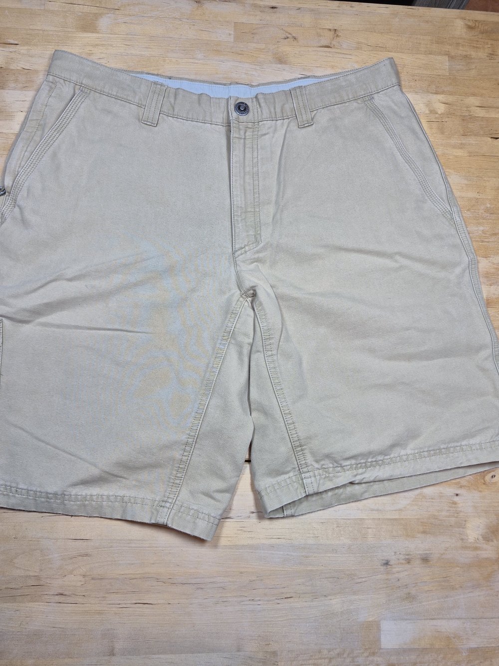 Men's Flat Front Cotton Shorts in Khaki